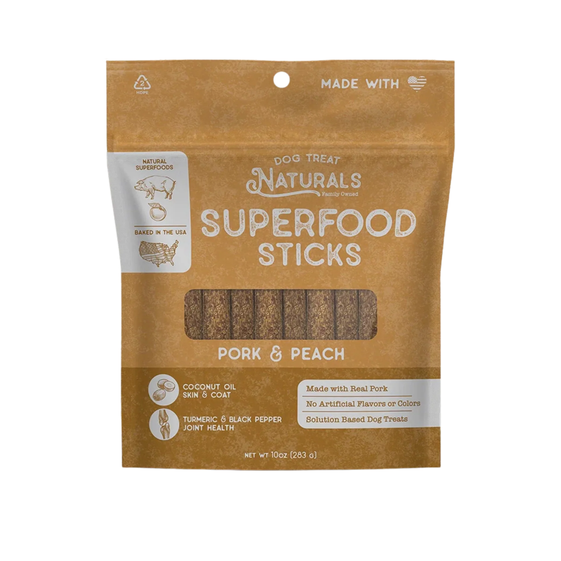 Excellent Dog Treat Naturals Pork Peach Superfood Sticks Superior