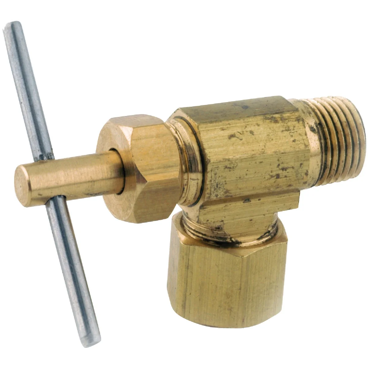 Dependable Anderson Metals 1 8 In. MIP X 1 4 In. OD Tube Needle Angle Valve Safe