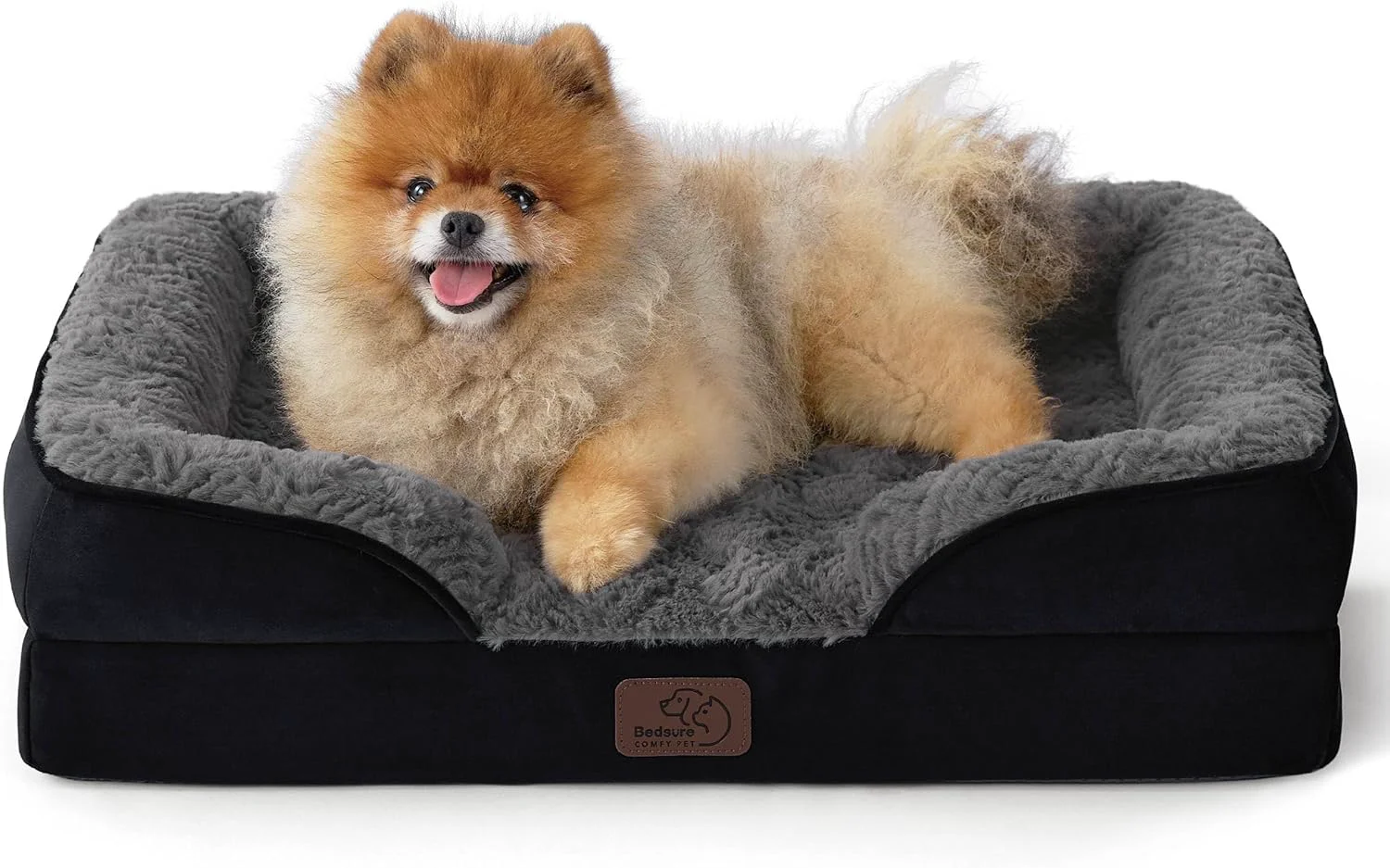 Secure Bedsure Orthopedic Dog Beds for Small Dogs - Washable Small Dog Cat Bed Waterproof Comfort Pet Couch Sofa with Washable Removable Cover Pets Bed with Nonskid Bottom Plush-Black 24 Convenient