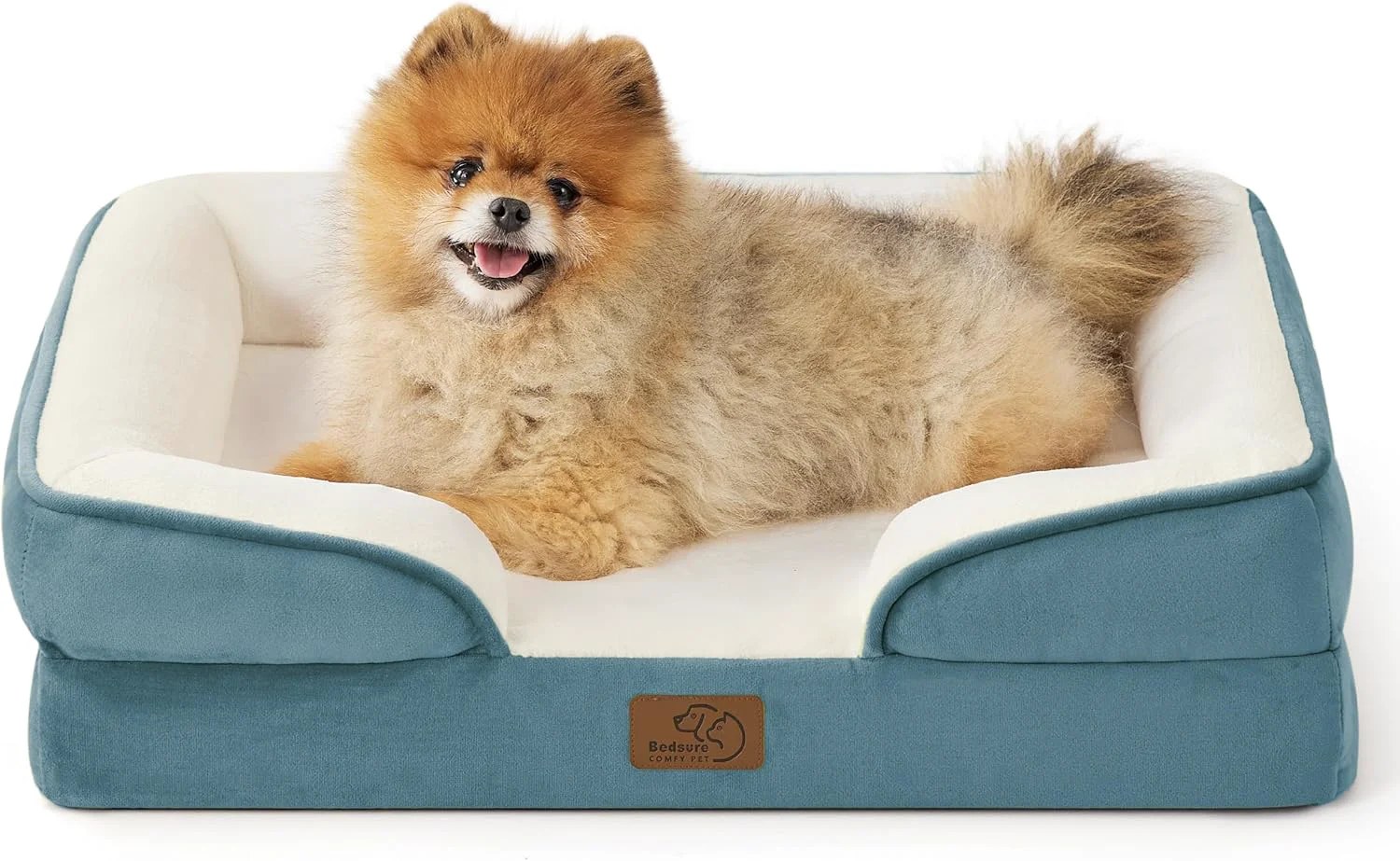 Classic Bedsure Orthopedic Dog Beds for Small Dogs - Washable Small Dog Cat Bed Waterproof Comfort Pet Couch Sofa with Washable Removable Cover Pets Bed with Nonskid Bottom Dune Haze Blue 24 Fine Crafted