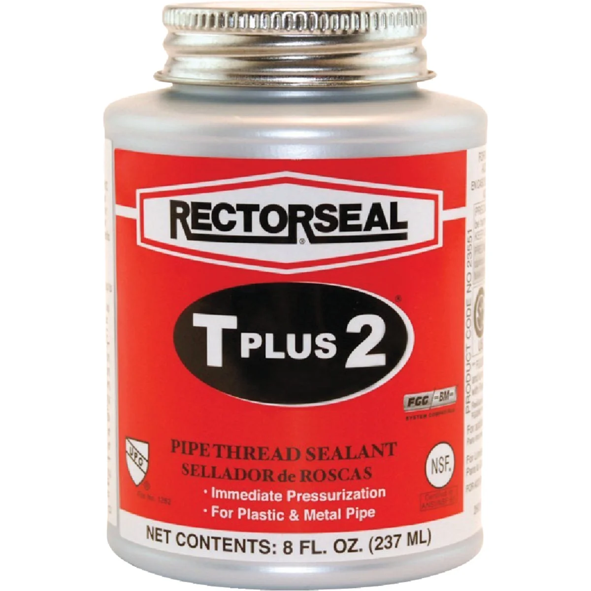 Solid Rectorseal T Plus 8 Fl. Oz. White Pipe Thread Sealant with PTFE Original Design