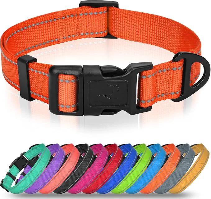 Safe Joytale Large Dog Collar Reflective and Adjustable Nylon Pet Collar Environmentally Friendly