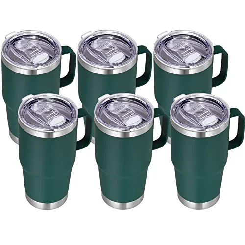 Verified 20 oz Tumbler Bulk with Handle Lid and Straw 6 Count Modern