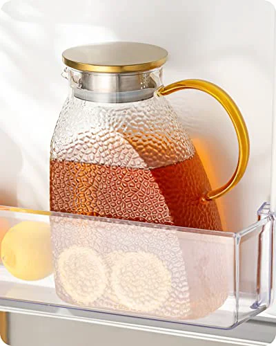 Verified Water Pitcher Glass Jug With Lid and Spout Recyclable