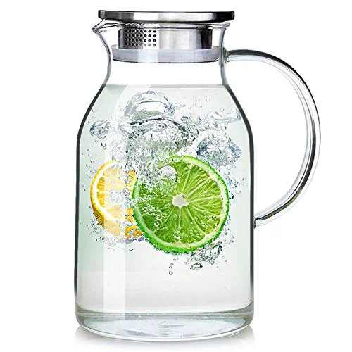 Specialty 88oz Glass Pitcher with Lid and Handle Trendy