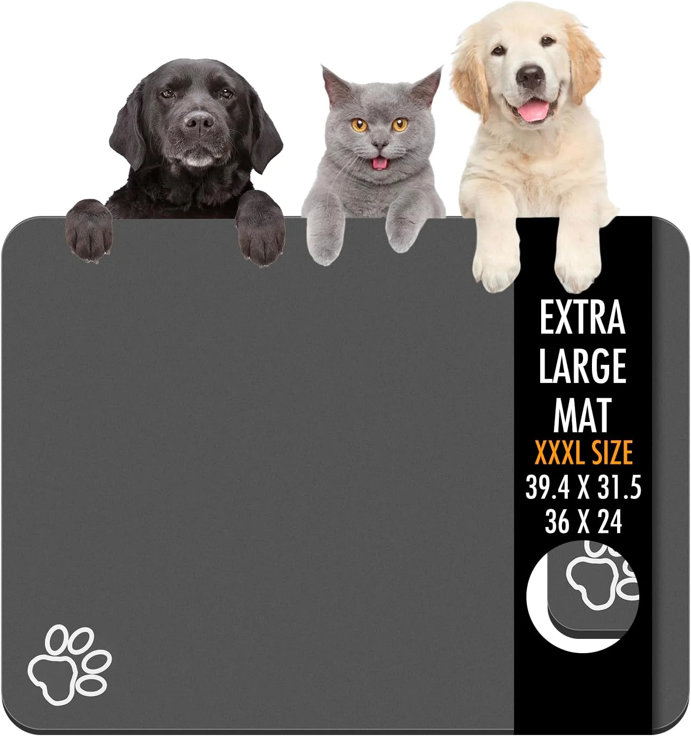 Responsible Dog Food Mat 39.4 x31.5 Largest Absorbent Dog Mat for Food and Water Non Skid Cat Bowl Mat No Stains Quick Dry for Pet Water Dispenser Pet Supplies for Messy Drinkers Reusable
