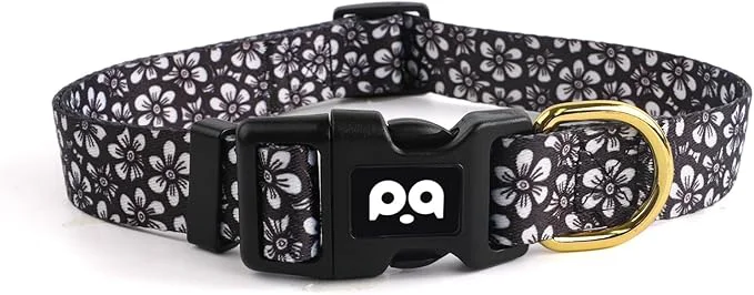 Official QQPETS Adjustable Soft Dog Collar Print Flower Pink Multicolor Cute Patterns Elegant