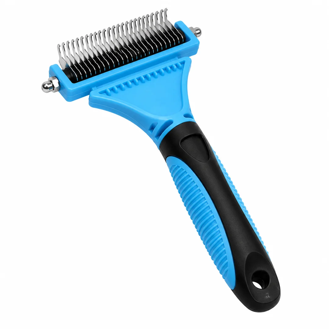 Functional Escova de remoção de pelo para cães e gatos com pente metálico de dupla face Original Design
