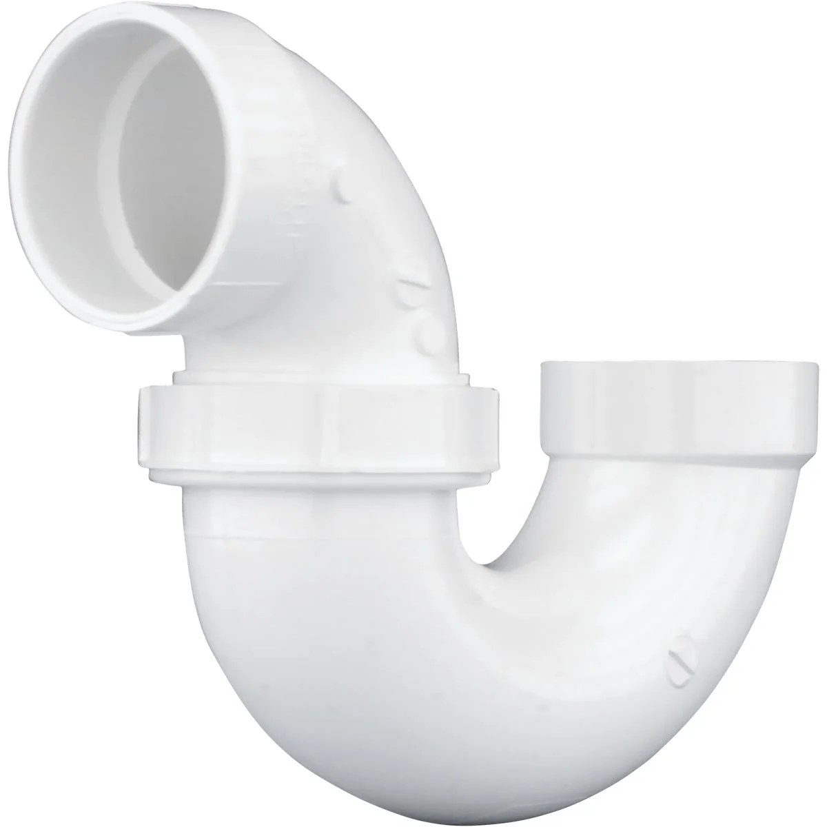 Certified Charlotte Pipe 2 In. White PVC P-Trap with Union Dependable