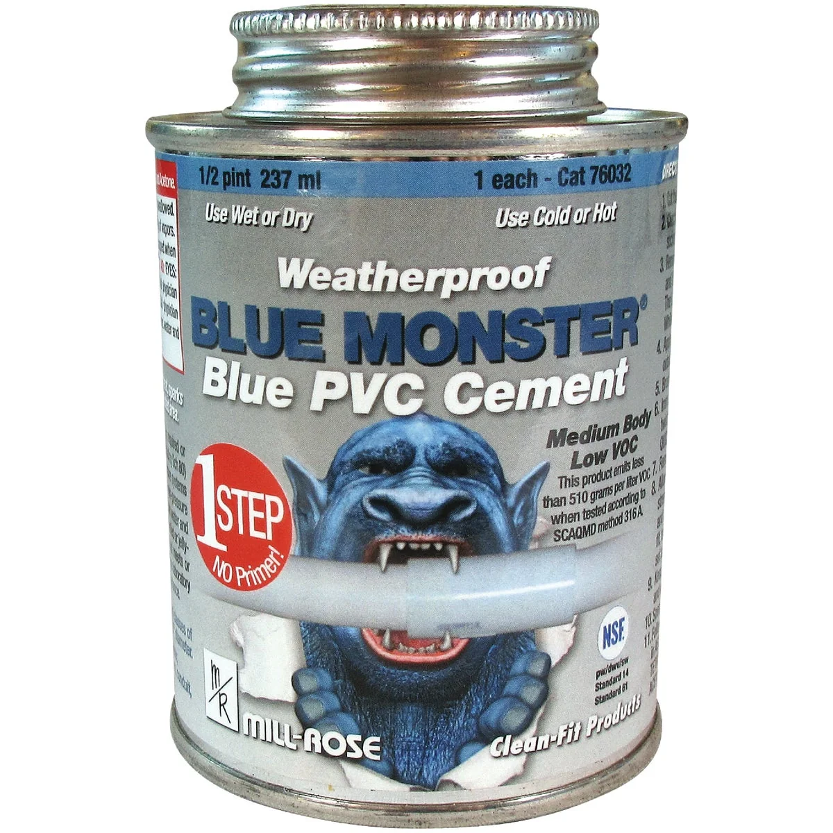 Artisan BLUE MONSTER 8 Oz. Weatherproof 1-Step Blue PVC Cement Soft