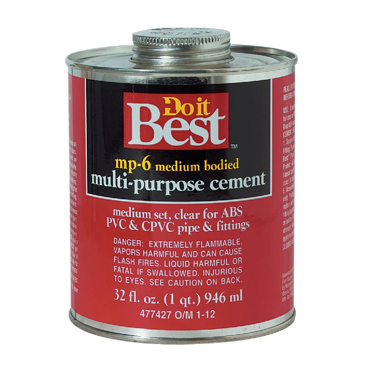 Casual Do it 32 Oz. Medium Bodied Clear Multi Purpose Solvent Cement Elegant