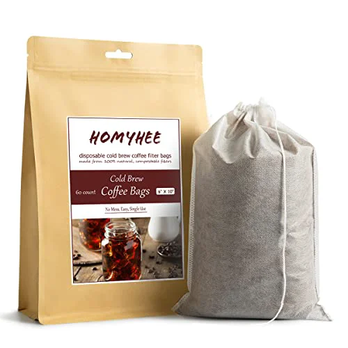 Contemporary Cold Brew Coffee Bags 60 Count Disposable Fine Mesh Brewing Bags for Concentrate Professional