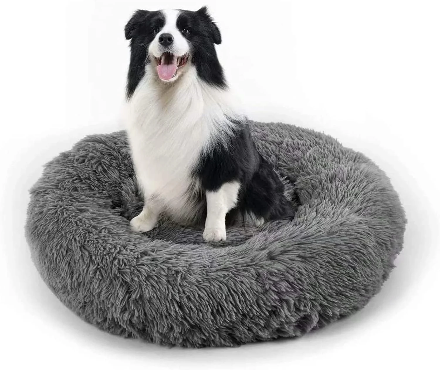 High-Grade Dog Bed Cat Calming Bed Faux Fur Pillow Pet Donut Cuddler Round Plush Bed for Large Medium Small Dogs and Cats Easy-to-Use
