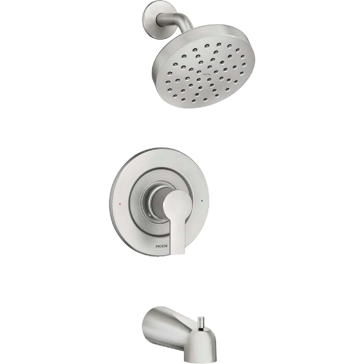 Smooth Moen Rinza Spot Resistant Nickel Single-Handle Posi-Temp Tub Shower Faucet Breathable