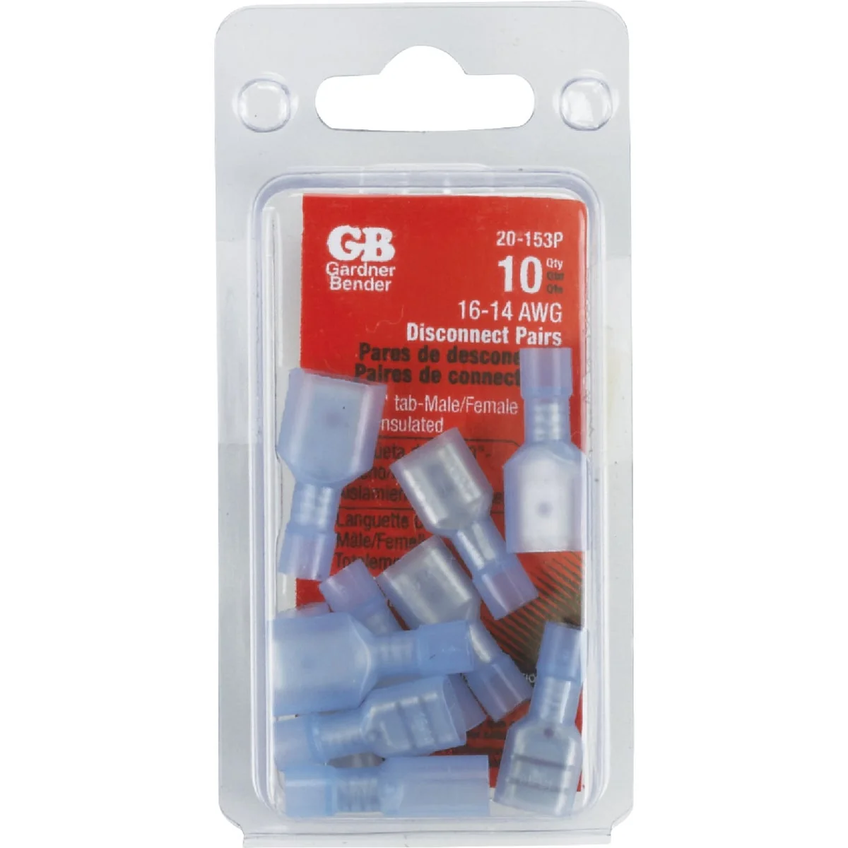 Fast Gardner Bender 16 to 14 AWG Male Female Blue Fully-Insulated Disconnect Pair 10-Pack Natural