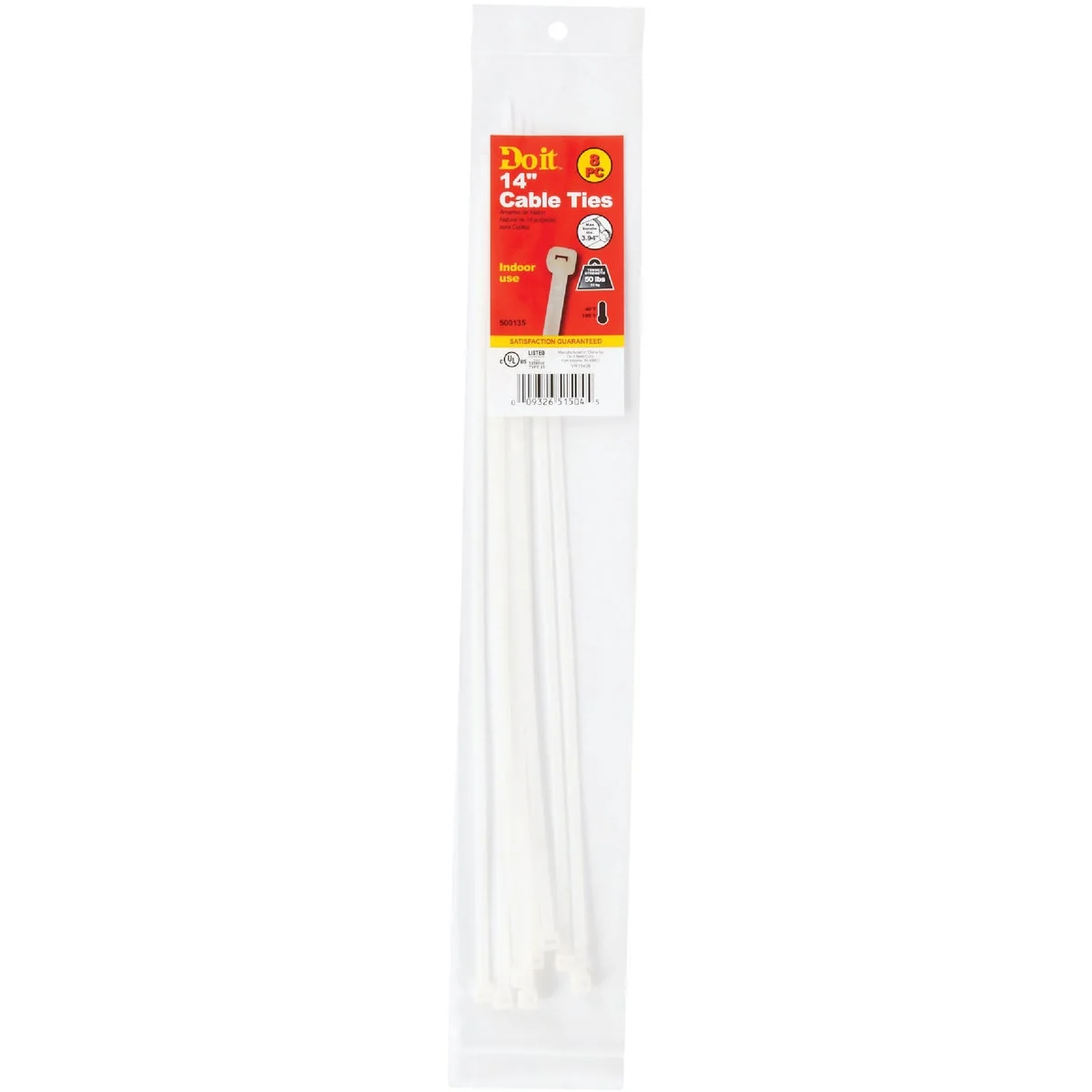 Relaxed Do it 14 In. x 0.189 In. Natural Color Molded Nylon Cable Tie 8-Pack Green