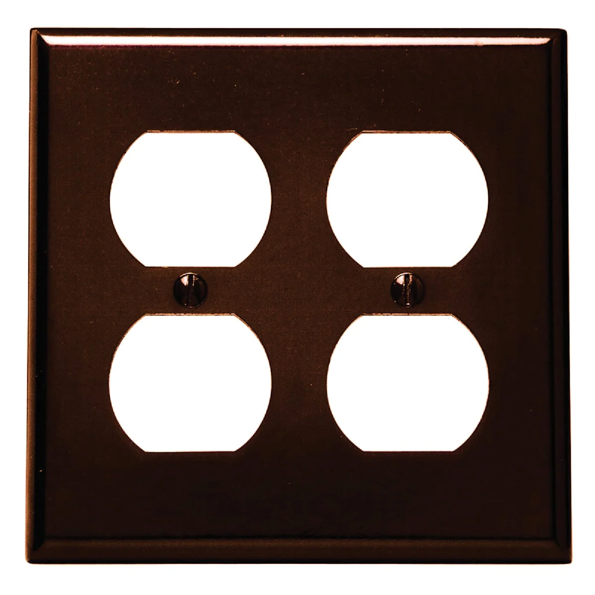 Consistent Leviton 2-Gang Smooth Plastic Outlet Wall Plate Brown Breathable