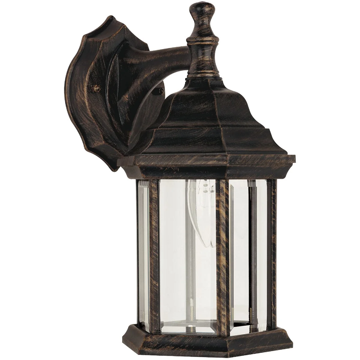 Reliable Home Impressions Antique Black w Gold Highlights Incandescent Type A Outdoor Wall Light Fixture High-Quality