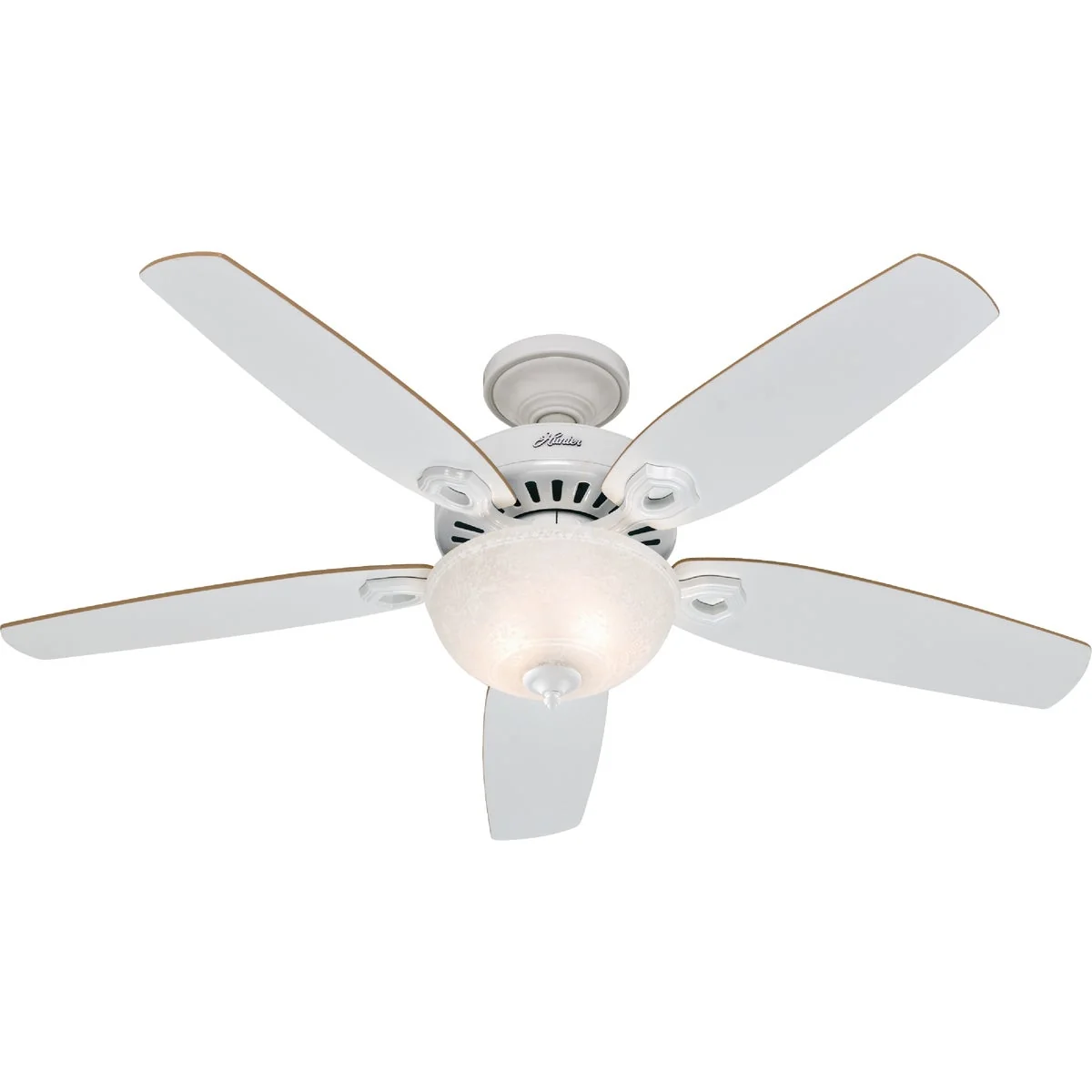 Environmentally Friendly Hunter Builder Deluxe 52 In. White Ceiling Fan with Light Kit Versatile