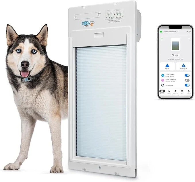 Lightweight Power Pet Automatic ROLL UP Door by High Tech Pet Brand Motorized Panel Rolls Green