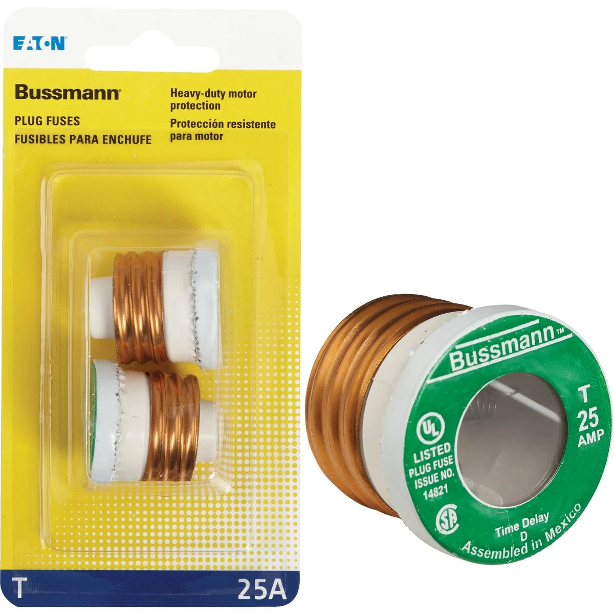 Prestigious Bussmann 25A T Time-Delay Plug Fuse 2-Pack Proven