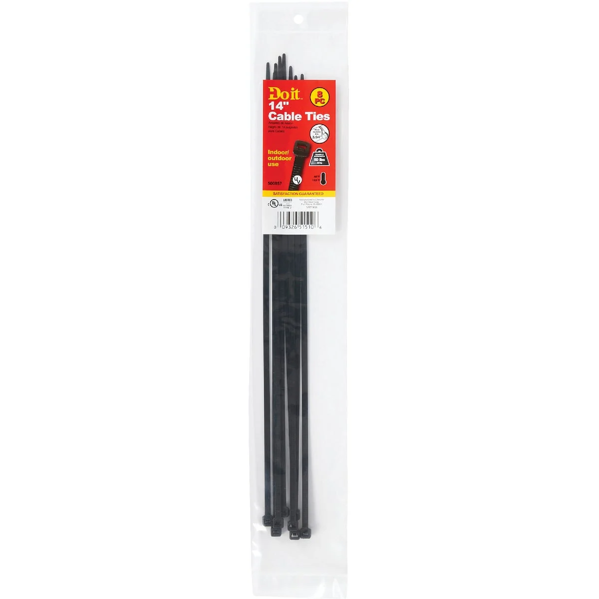Official Do it 14 In. x 0.189 In. Black Molded Nylon Weather Resistant Cable Tie 8-Pack Unique