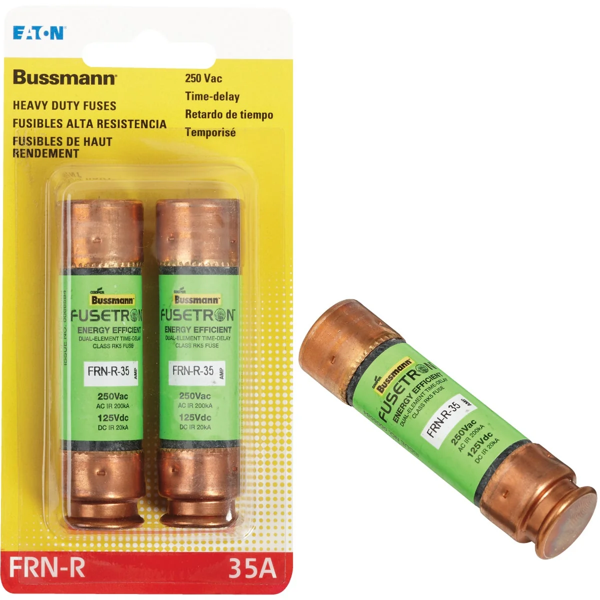 Innovative Bussmann 35A FRN-R Cartridge Heavy-Duty Time Delay Cartridge Fuse 2-Pack Expertly Made