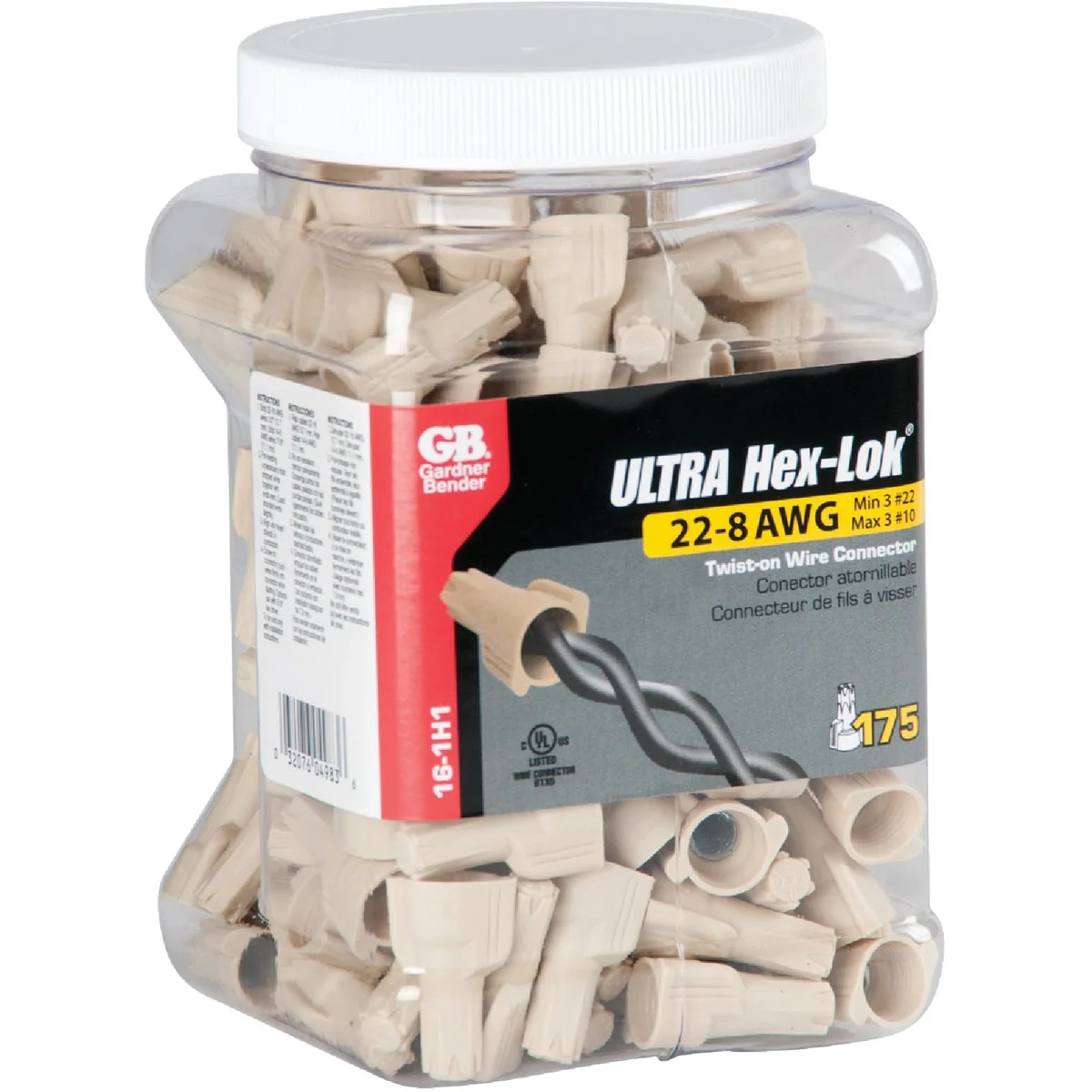 Next-Generation Gardner Bender Hex-Lok Ivory 22 AWG to 8 AWG Wire Connector 175-Pack Safe