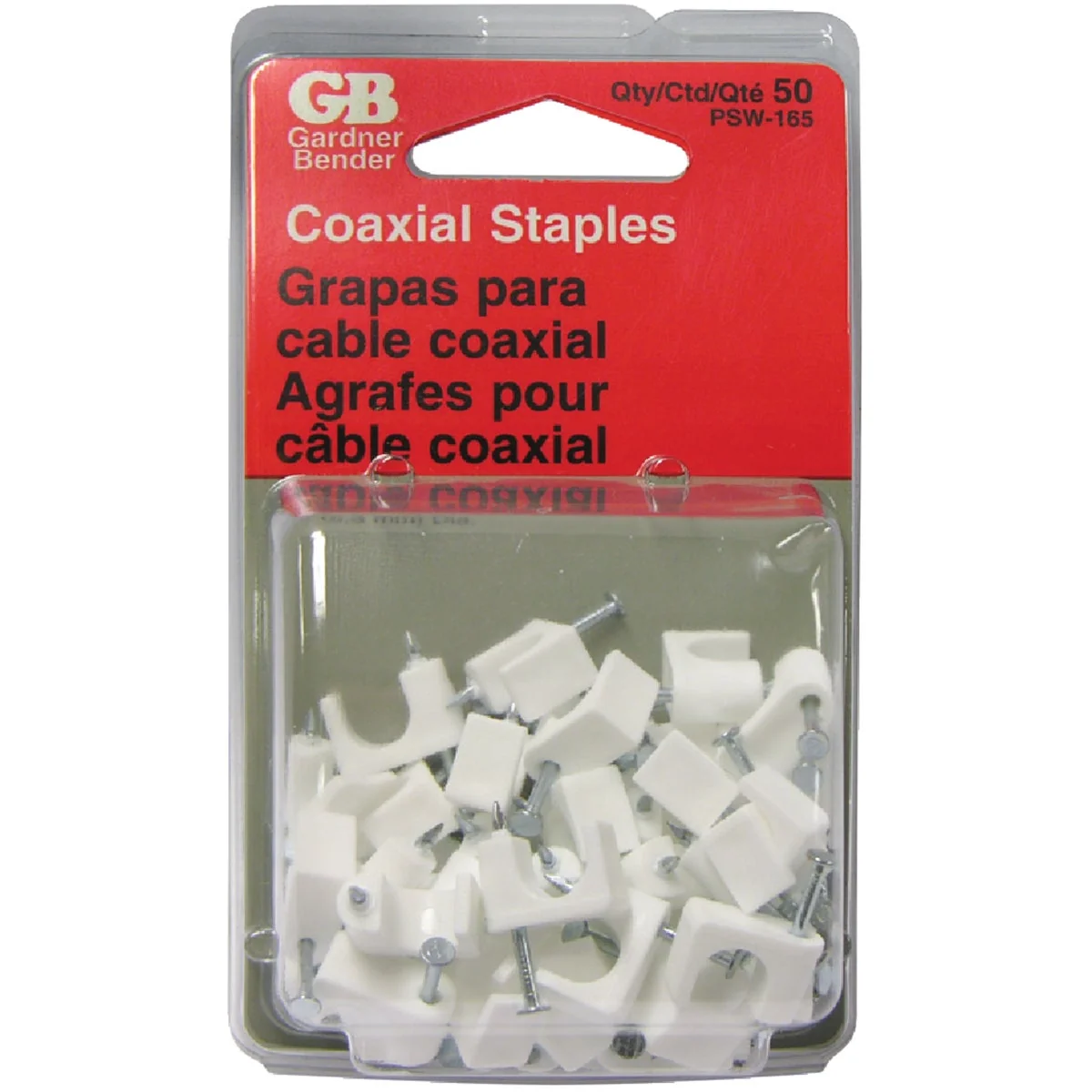 World-Class Gardner Bender 1 4 In. Plastic White Coaxial Staple 50-Count Smart
