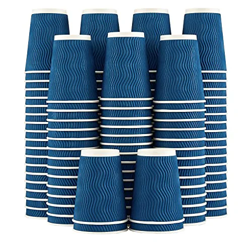 Original Design Coffee Cups 12 oz 120 Pack Disposable Paper Coffee Cups Insulated 120 Count Official