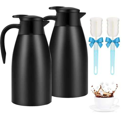 Fine 2pcs 70oz Coffee Carafe Airpot Insulated Coffee Urn Stainless Steel Vacuum Thermal Pot Dispenser for Coffee 2 Count Artisan