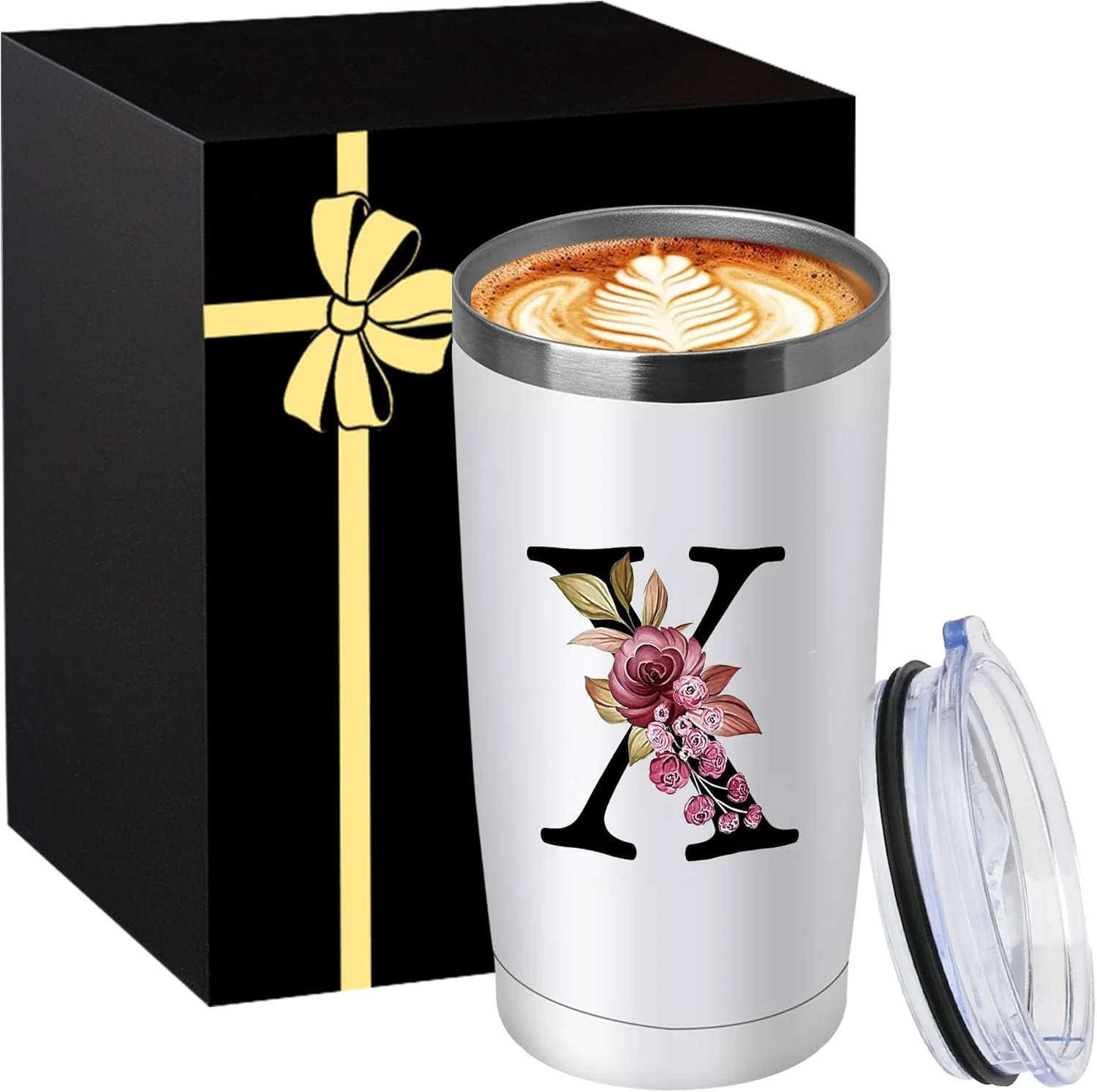 Superior 20 Oz Insulated Coffee Cup with Lid Car Tumbler Travel Mug Women Female Teacher Birthday Christmas Holiday Xmas Personalized Unique Custom Inexpensive Present Im Sorry You Are My Sunshine Initial Gift Breathable