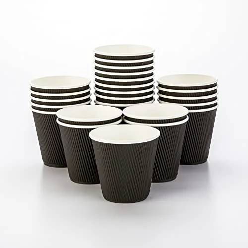 Proven Coffee Cups 500 Pack of 8 oz Paper Ripple Wall Espresso Cups Insulated Leakproof Disposable 500 Count High-Performance