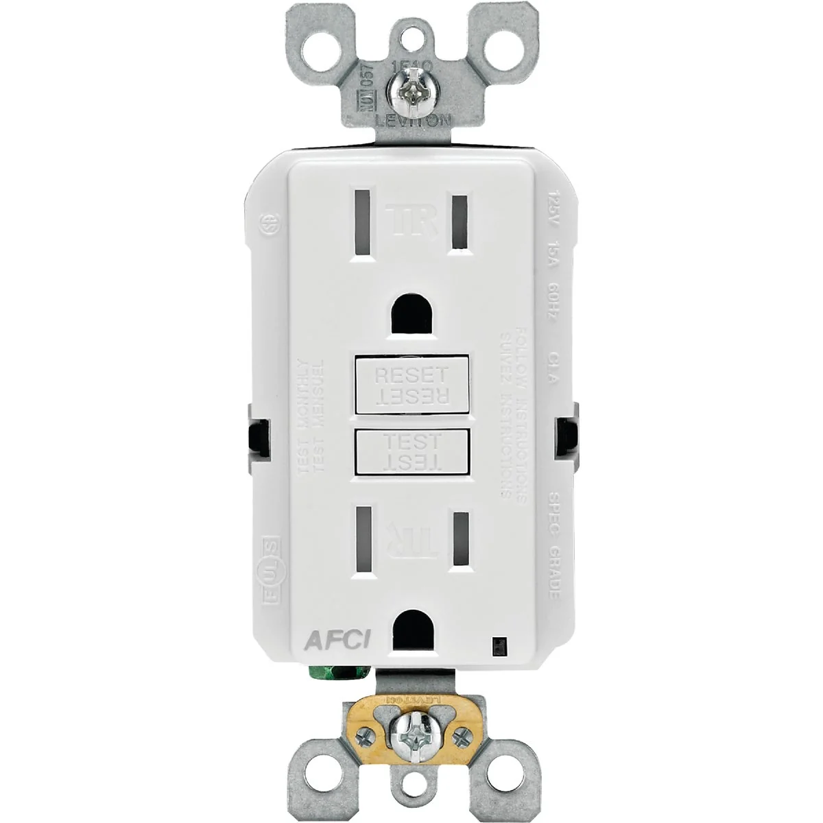 User-Friendly Leviton SmartLockPro 15A White Arc Fault 5-15R Duplex Outlet Exceptional