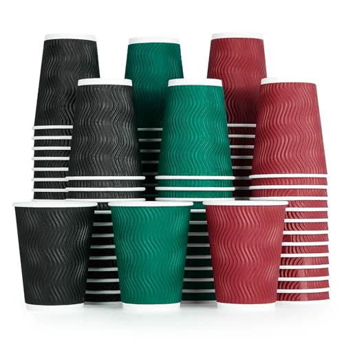 Safe 12 oz Paper Coffee Cups 120 Count Pure