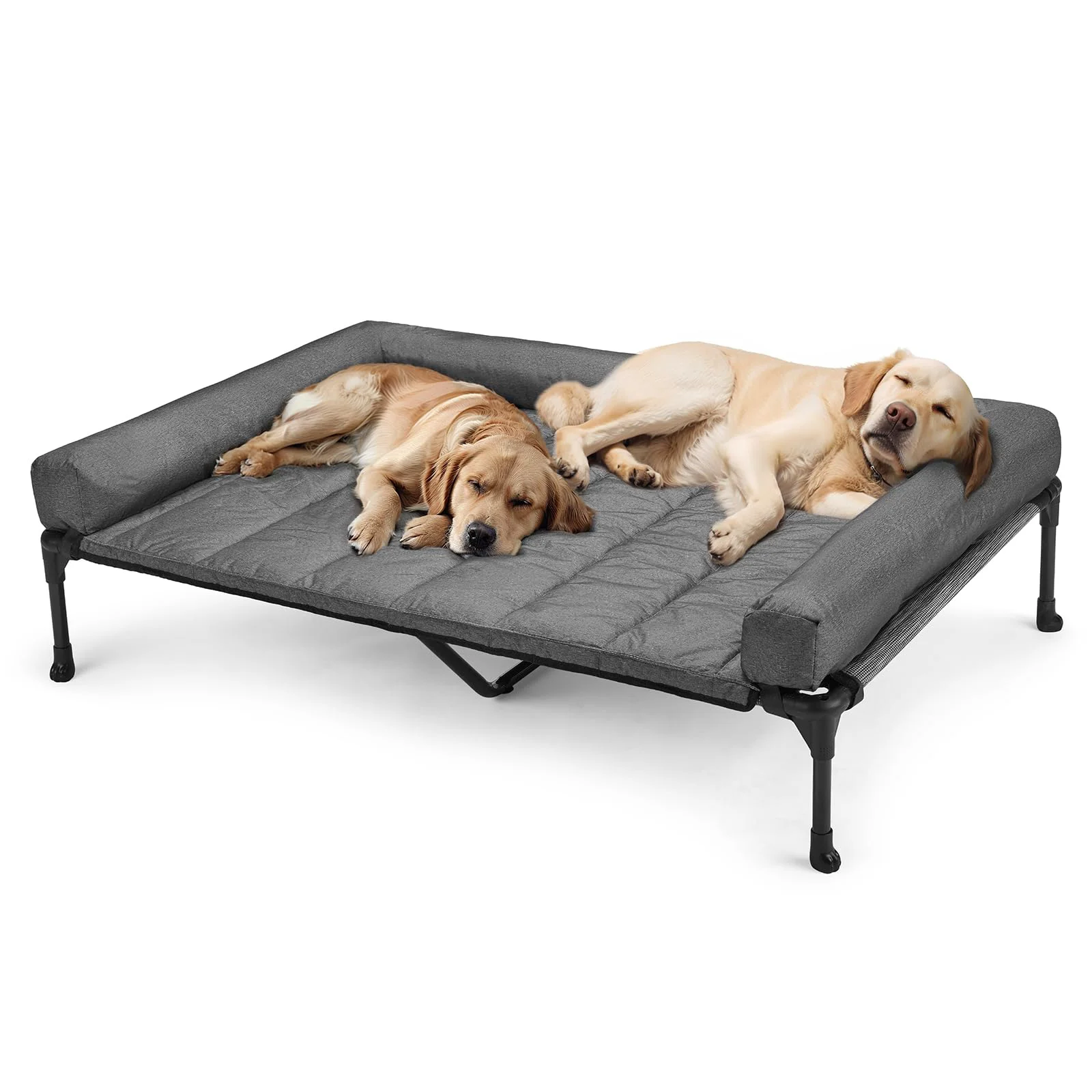 Solid Veehoo XXLarge Cooling d Dog Bed with Waterproof Bolster Cushion Teslin Mesh No-Slip Feet Powerful