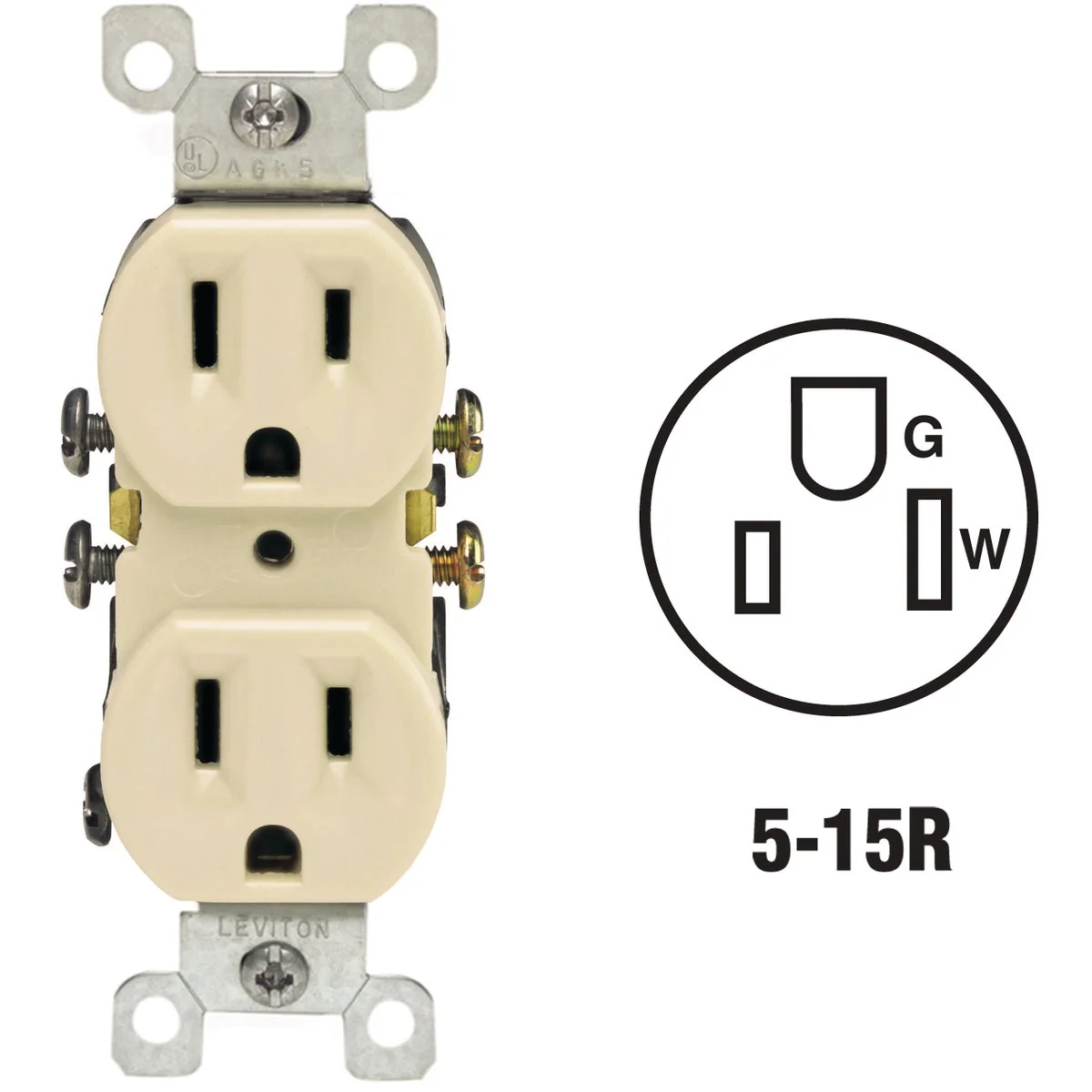Carefully Designed Leviton 15A Ivory Shallow Grounded 5-15R Duplex Outlet Artisan