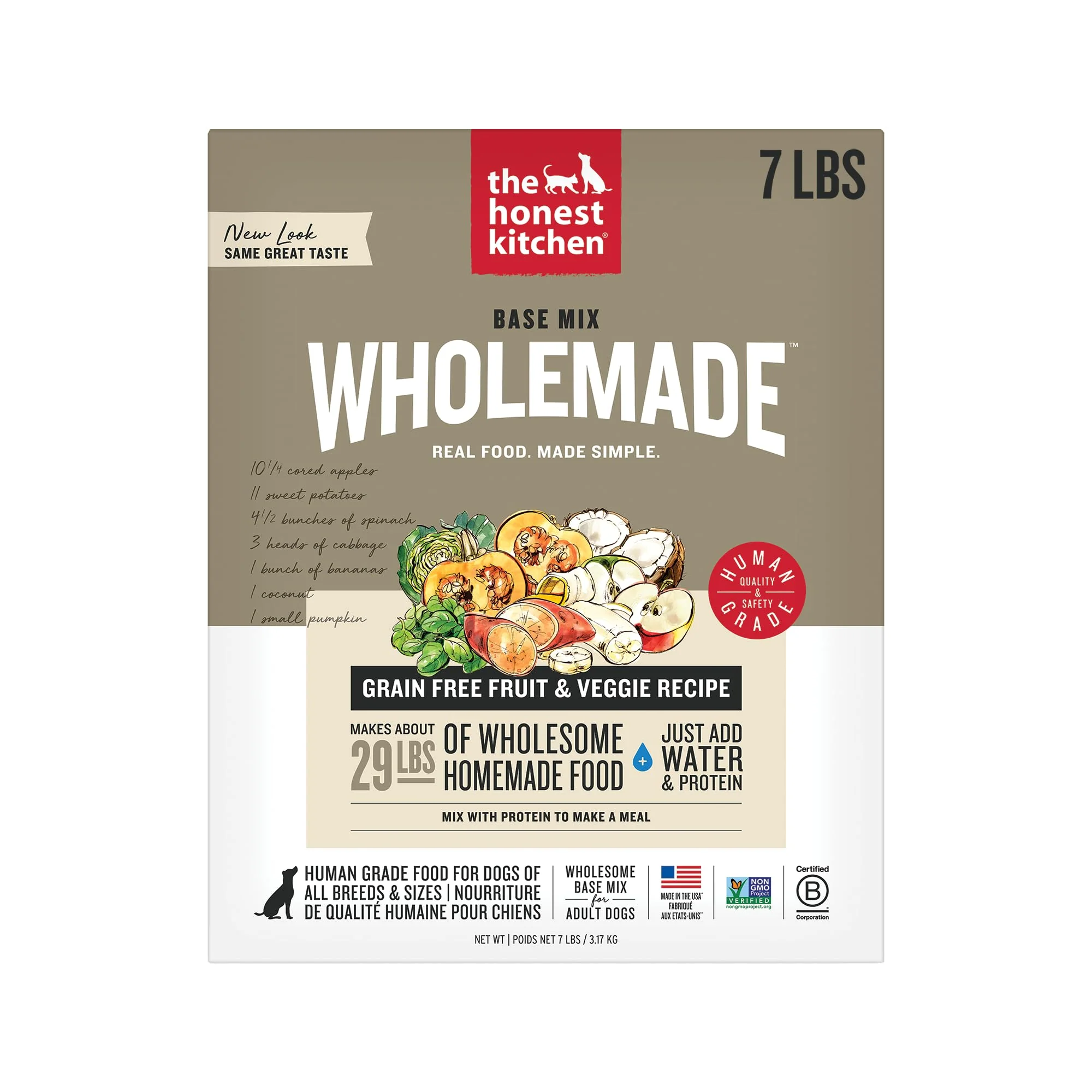 Eco-Friendly The Honest Kitchen Wholemade Dehydrated Grain- Base Mix – Just Add Protein 7 lb Smooth
