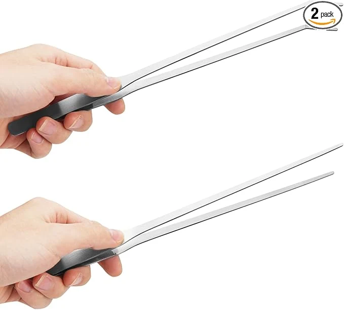 Flexible 2PCS Long Aquarium Tweezers Secure