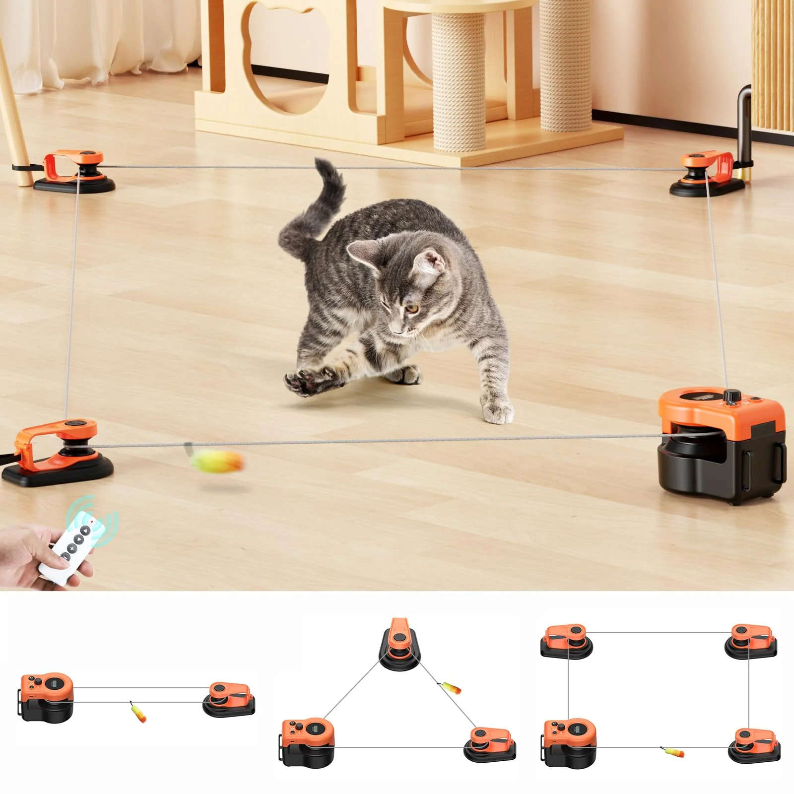Selected AsFrost Upgraded Cat Toys – Interactive Indoor Treadmill Mouse Toy Bright Orange Fine