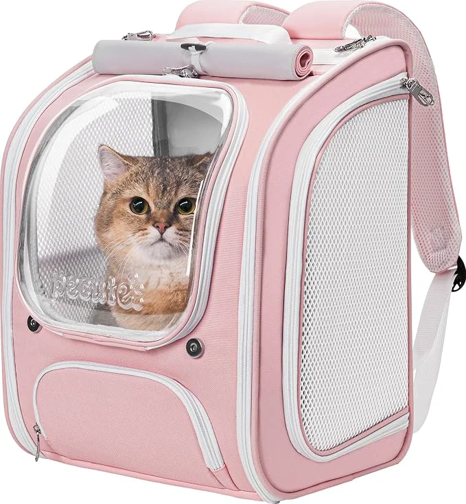 Refined Pecute Cat Backpack Carrier Large Space Cat Bubble Backpack Breathable Cat Practical
