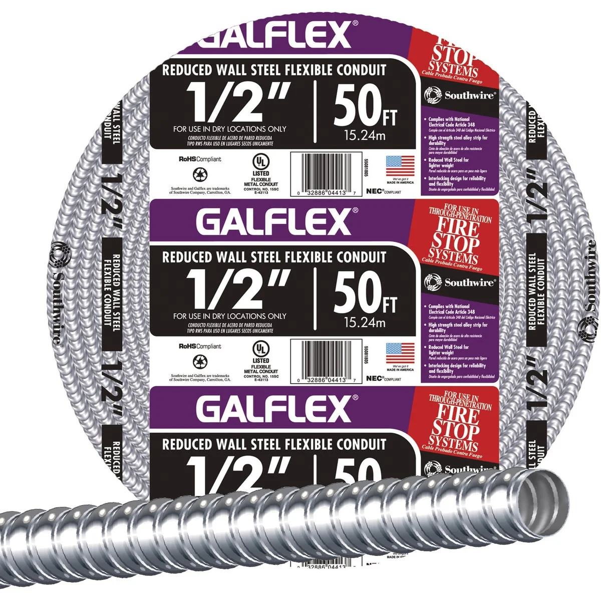 Soft Southwire 1 2 In. x 50 Ft. RWS Flexible Flexible Metal Conduit Durable