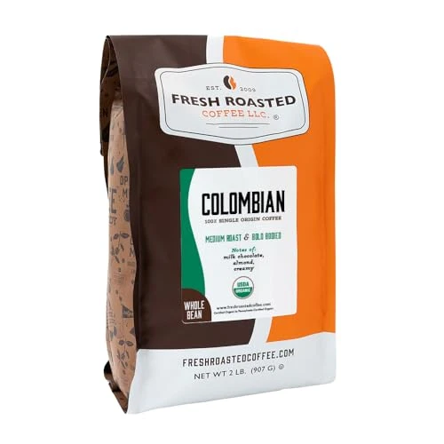 Authentic Organic Colombian Whole Bean Coffee 32 Ounce Premium
