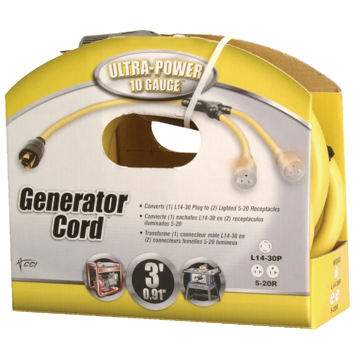 Outstanding Coleman Cable Ultra-Power 3 Ft. 10 4 Generator Cord Trendy