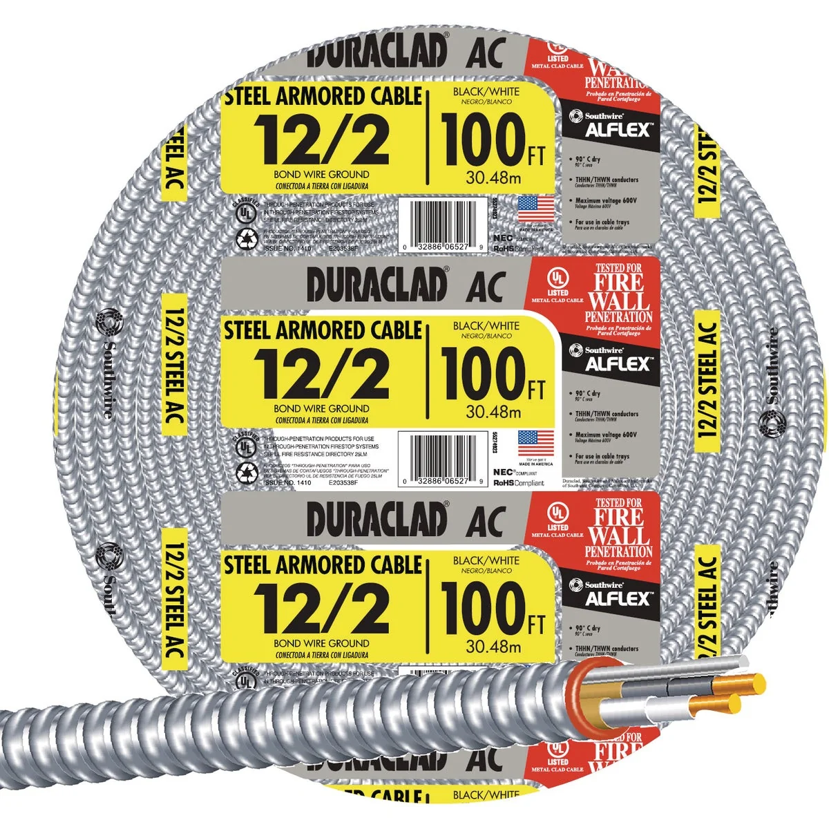 Proven Southwire 100 Ft. 12 2 AC Armored Cable Electrical Wire Exclusive