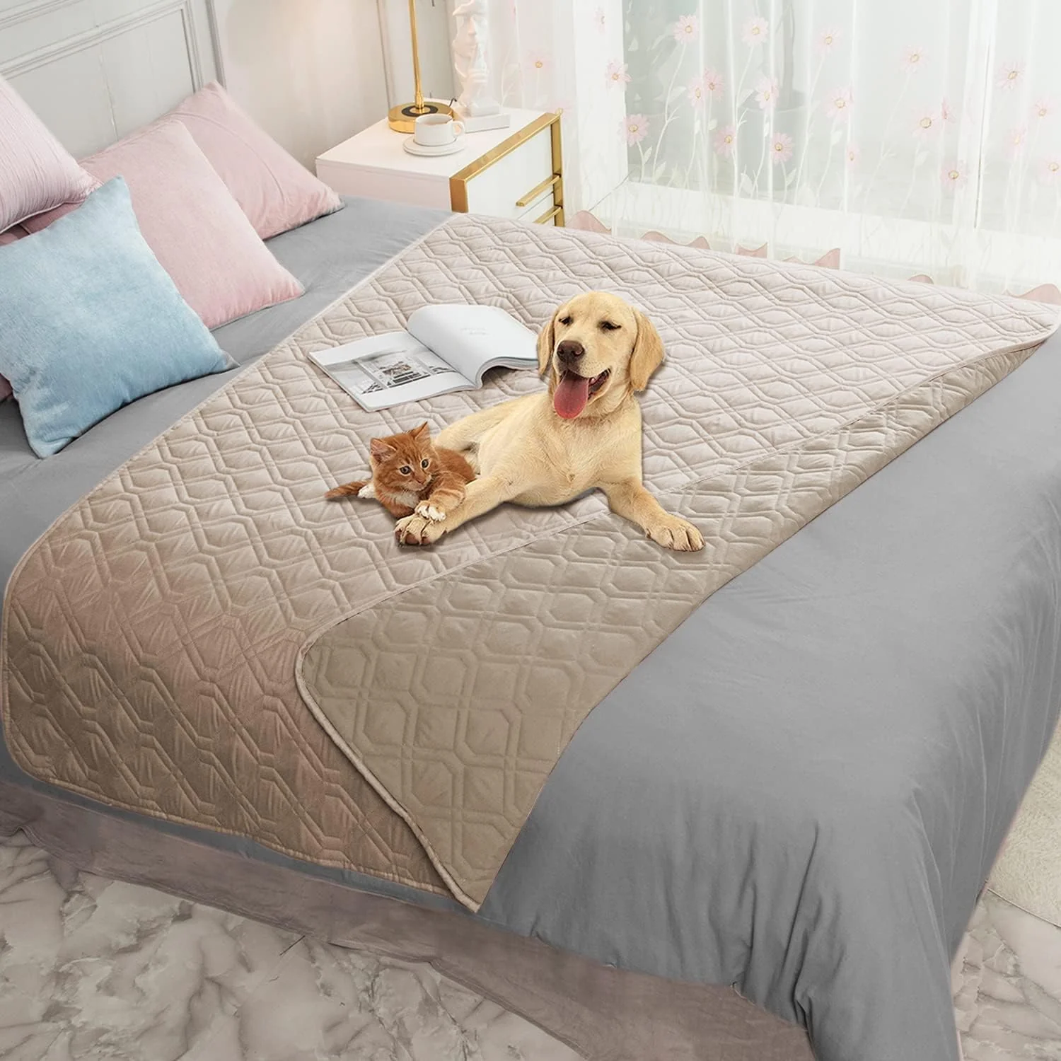 Environmentally Friendly Ameritex Waterproof Blanket Reversible Dog Bed Cover Pet Blanket for Furniture Bed Couch Sofa Authentic