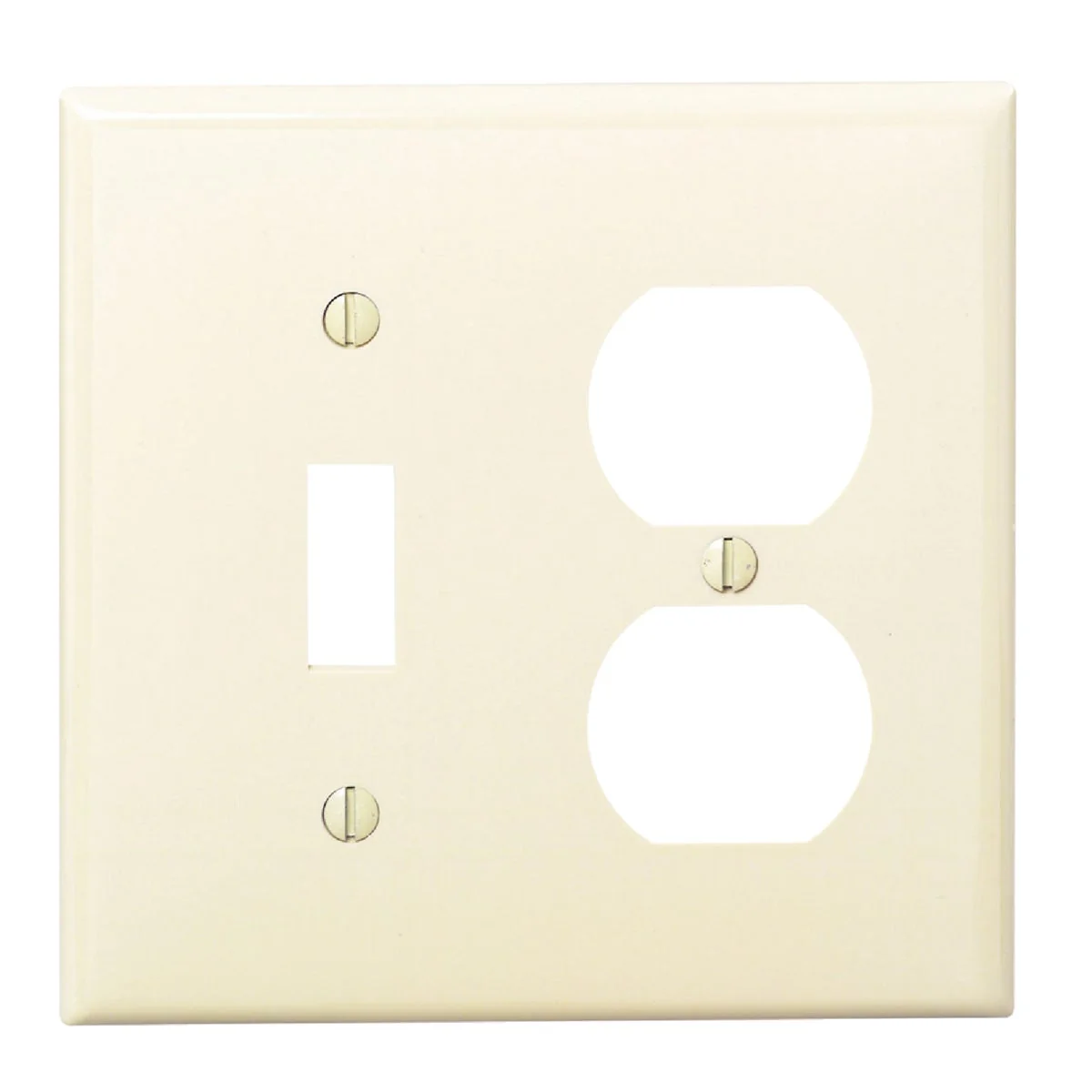 First-Class Leviton Commercial Grade 2-Gang Thermoplastic Single Toggle Duplex Outlet Wall Plate Ivory Classic