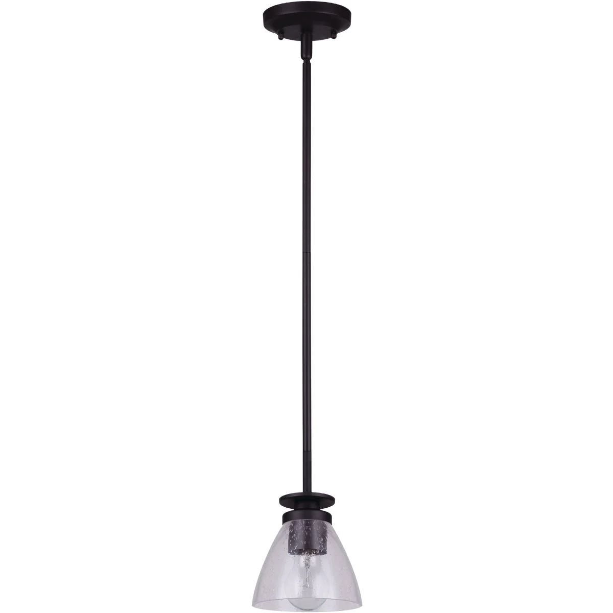 Official Home Impressions 1-Bulb Oil Rubbed Bronze Incandescent Pendant Light Fixture Seeded Glass Solid