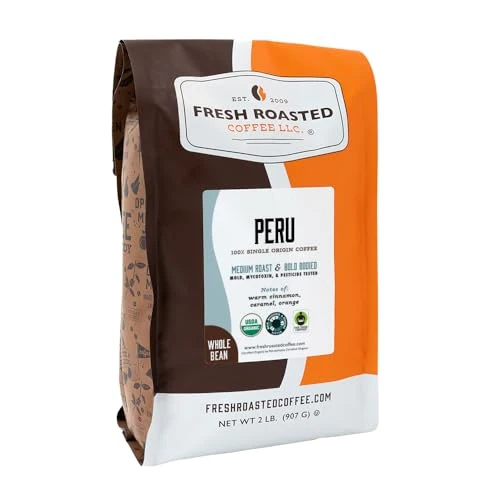 Convenient Organic Peru Whole Bean Coffee 32 Ounce First-Class