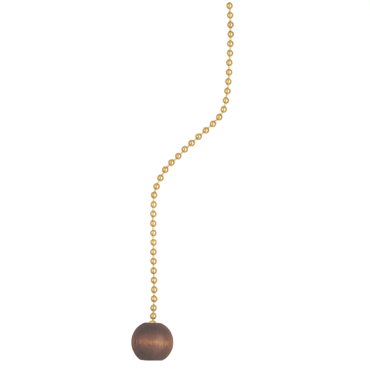 Reliable Westinghouse 36 In. Polished Brass Pull Chain with Walnut Ball Ornament Relaxed